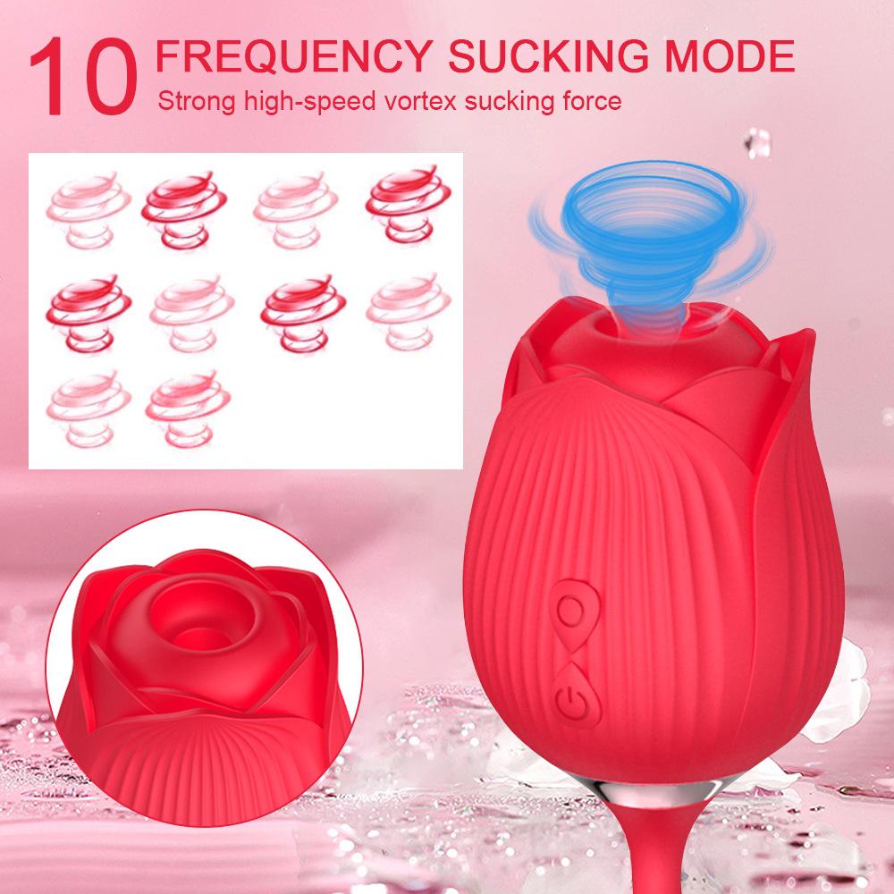 Rose Flower Vibrator: Telescopic Clitoral Stimulator & Suction/Blowing Sex Toy for Women