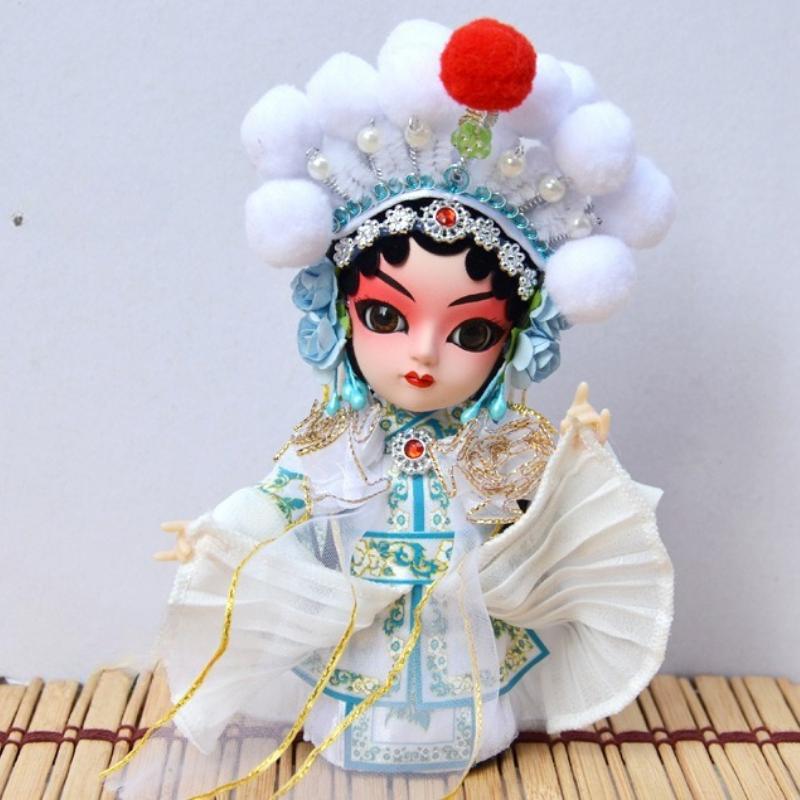 Chinese Peking Opera Mask Doll Opera Character Decoration Silk Doll Chinese Handmade Decorative Gifts Shop Decoration Doll