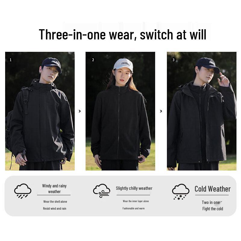 EASTERN CAMEL Par 3-i-1 Utomhusjacka