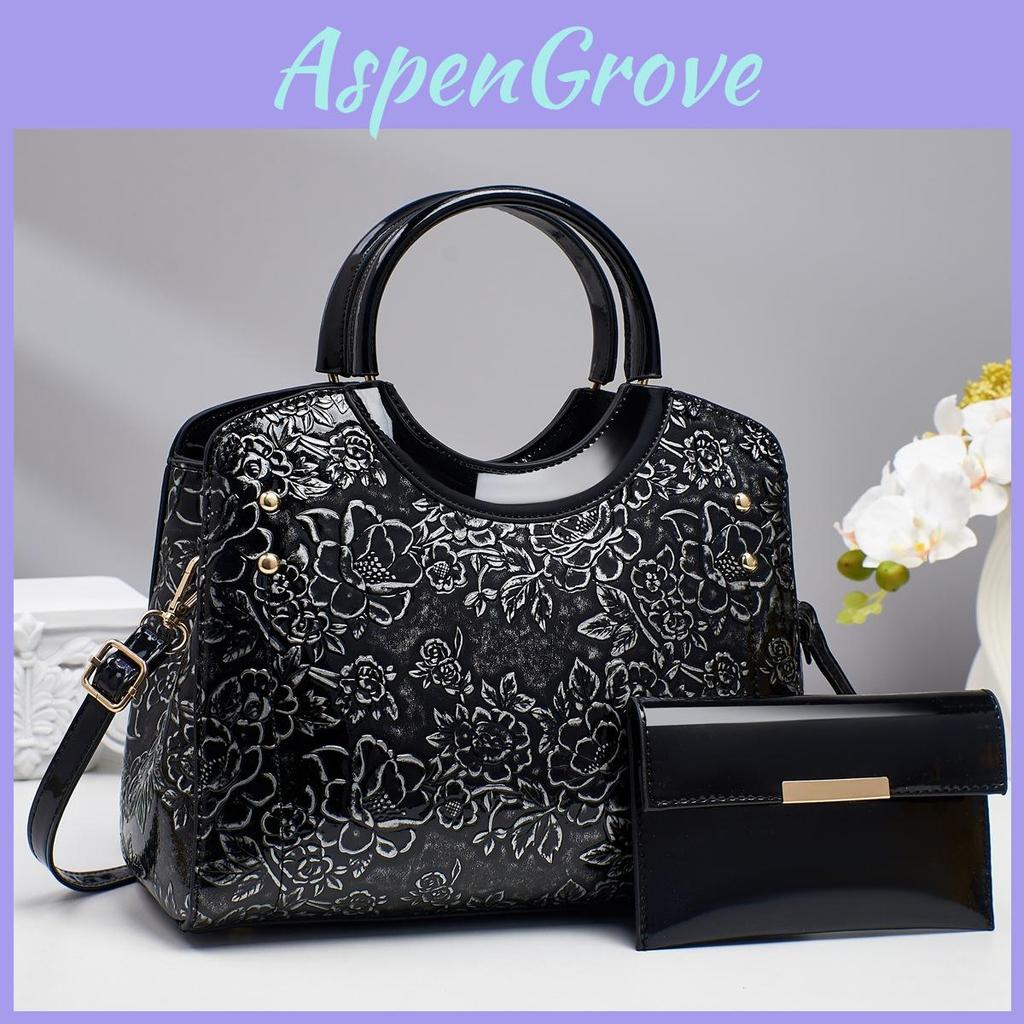 Pu Leather Vintage Motorcycle Bag With Flower Embossed Design For Daily Use