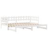Daybed Pull out with Drawers without Mattress White 90x190cm