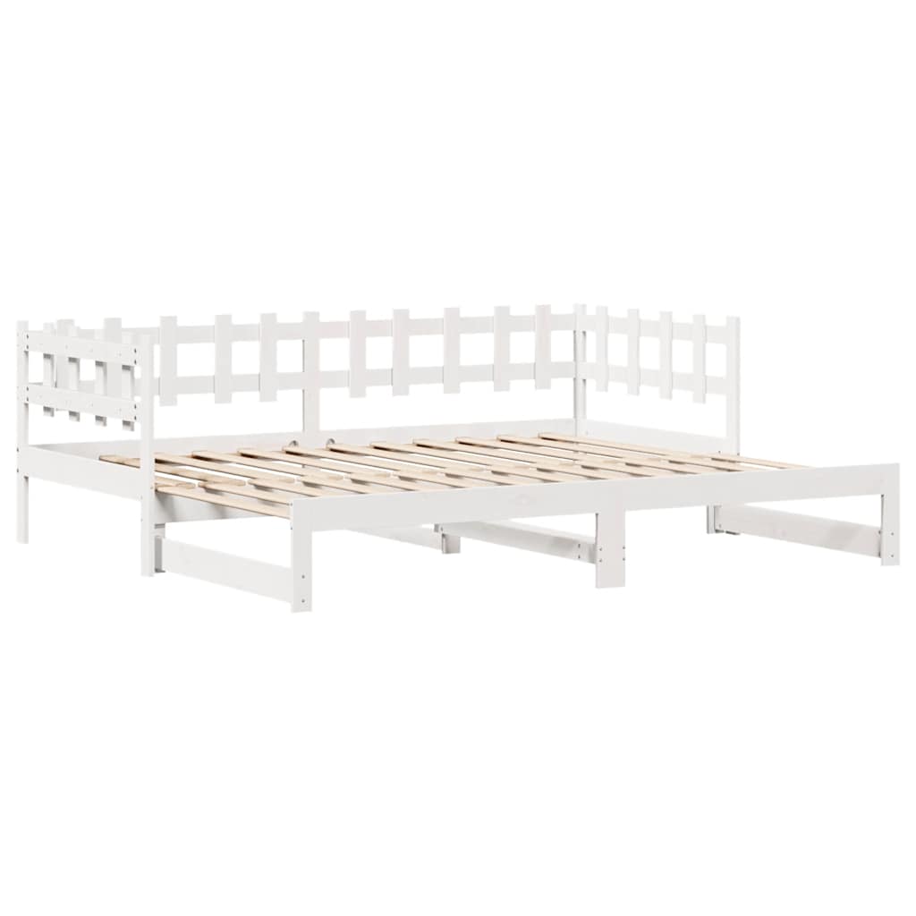 Daybed Pull out with Drawers without Mattress White 90x190cm