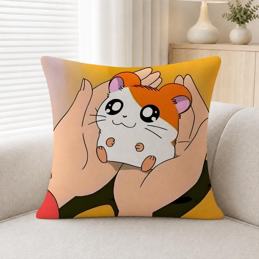 Anime Hamtaro Cushion Cover Soft Plush Cushion Covers Fluffy Throw Pillow Cases For Sofa Bedroom Home Decor