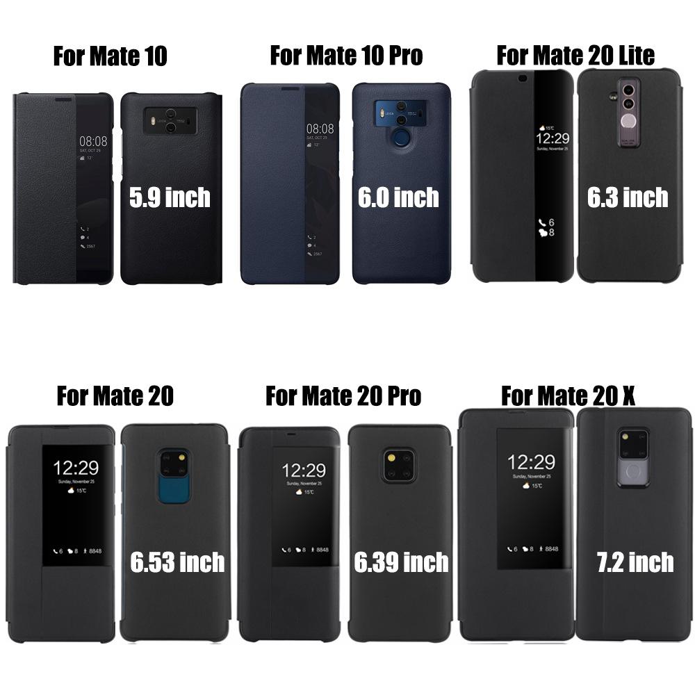 Coque de téléphone avec fonction Veille/Réveil Automatique pour Huawei P50 Pro P40 P30 Lite P20 P10 Plus Mate 20 Lite Mate20 Mate 10 Pro Housse à Rabat Smart View Funda Capa