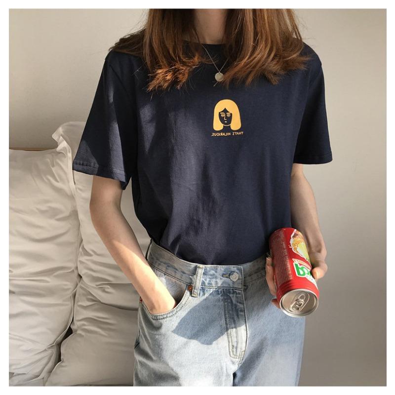 New Korean Style Korean Style Versatile Loose Short-sleeved T-shirt for Women Ins Trendy Internet Celebrity Student Top