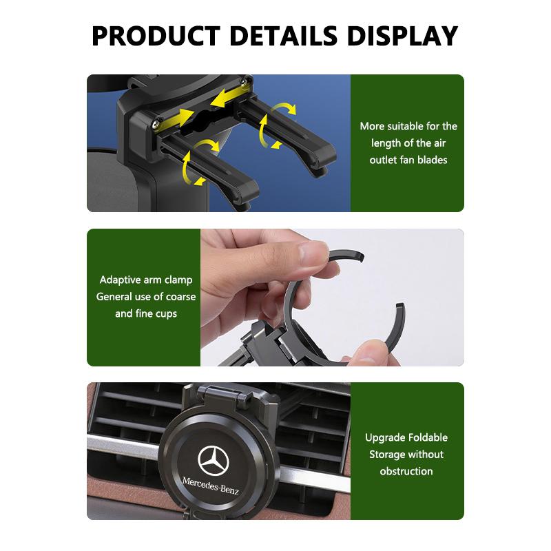 AABIB1 Car Cup Holder Air Outlet Vent Drink Bracket Foldable Drink Rack Stand For Benz Exclusive AMG W124 W203 W204 SPRINTER V CLASS