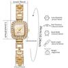 Women's casual fashion diamond studded square women's watch with adjustable bracelet