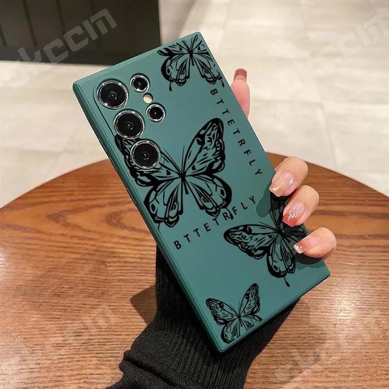 

Retro Butterfly Silicone Phone Case For Samsung Galaxy S24 Ultra S23 Plus S22 S20 FE A73 A72 A71 A55 A54 A51 A50 A35 A15 Cover S23 Plus