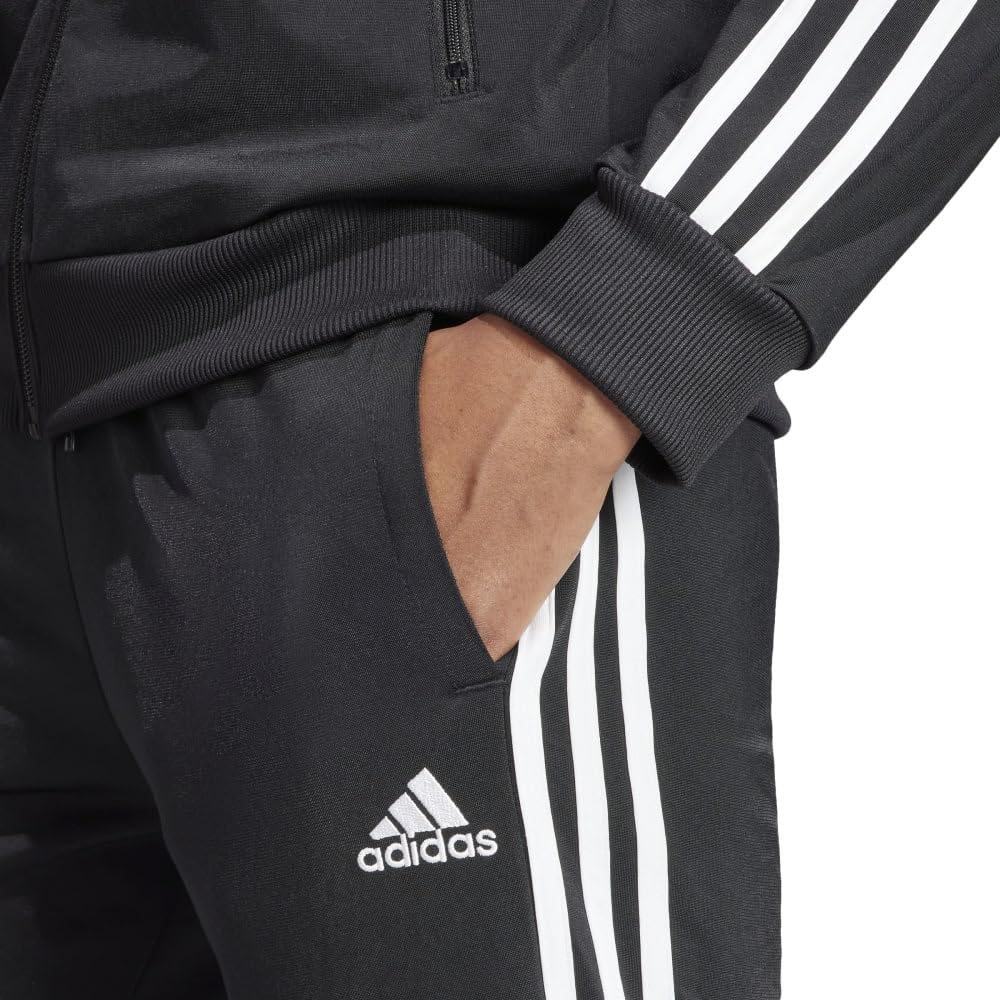 Adidas Essentials Tracksuit 3-Stripes Set, Women's, Top Black/White, Bottom Black/White (IJ8781) J/L