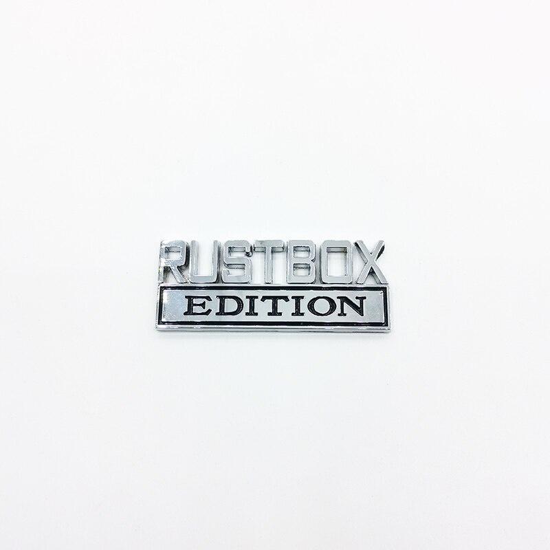1Pc 3D Metal Rustbox Edition Logo Car Side Fender Rear Trunk Emblem Badge Sticker Decal