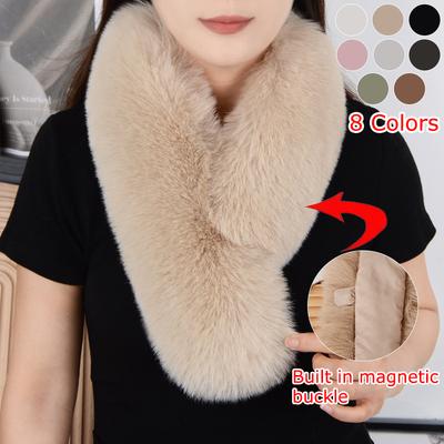 1PC Magnetic Suction Warm Versatile Fur Collar Fashionable Plush Scarf Shawl Imitation Fox Gift Multicolor