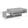 Vidaxl Couchtisch, Beton Grau, 105X55X32 Cm