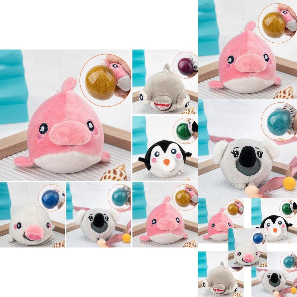 3.14in Cute Animal Anti-stress Squeeze Ball Plush Toy For Tactile Stimulation And Focus