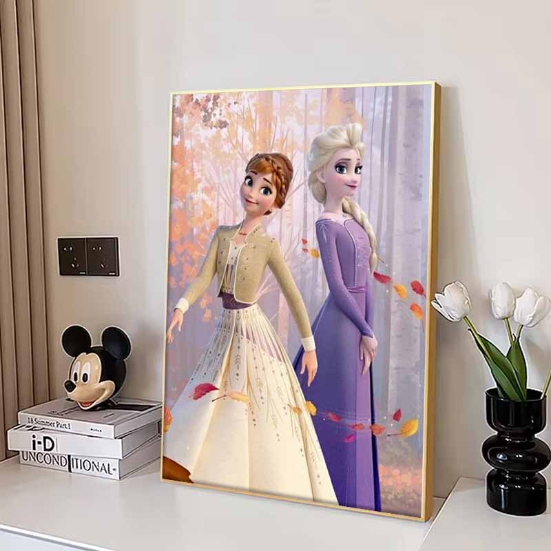 Disney Cartoon Diamond Painting Anna Elsa Autumn Scenes 5D DIY Art Cross Stitch Kit Mosaic Embroidery Home Decor Gift