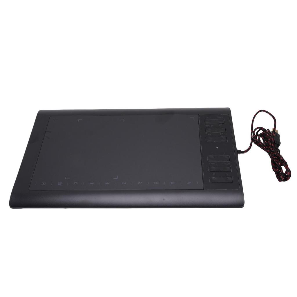 Grafiktablett 10 x 6 Zoll Große Aktive Fläche mit 8192 Druckempfindlichkeitsstufen Stift und 12 Hotkeys für