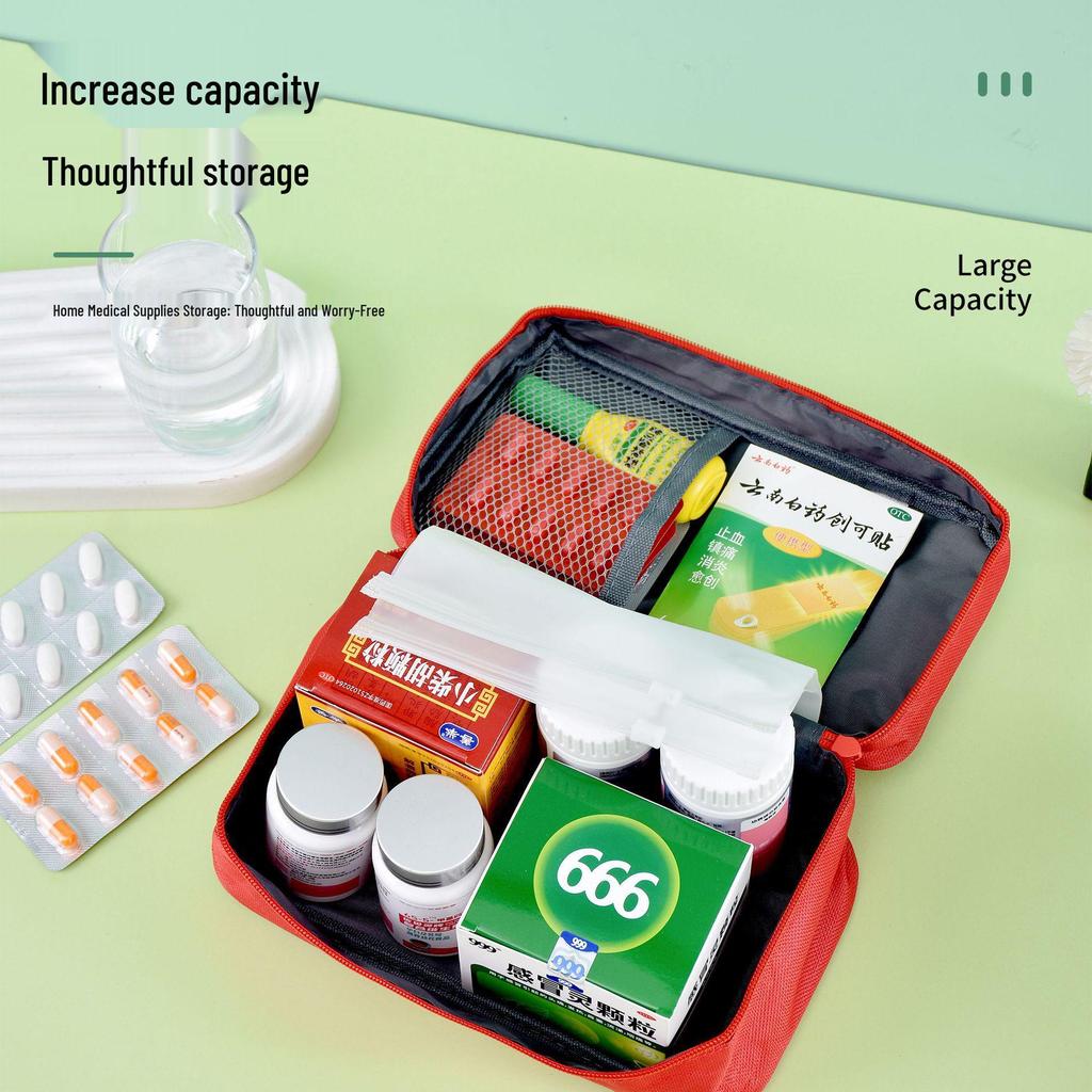 Portable Foldable Travel Medicine Bag - Large Capacity Emergency & Household Storage
