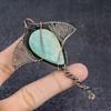 Aquamarine Gemstone Handmade Copper Wire Wrap Fish Jewelry Pendant 3.54" M6u17