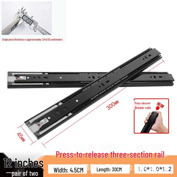 Silent Double Spring Damping Drawer Slides: Three-Section Buffer Guide Rails