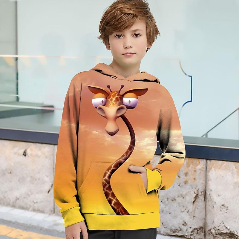 

Boys 3D Graphic Hoodie Long Sleeve 3D Print Spring Fall Winter Daily Polyester Kids 3-12 Years School Outdoor Regular Fit 110cm