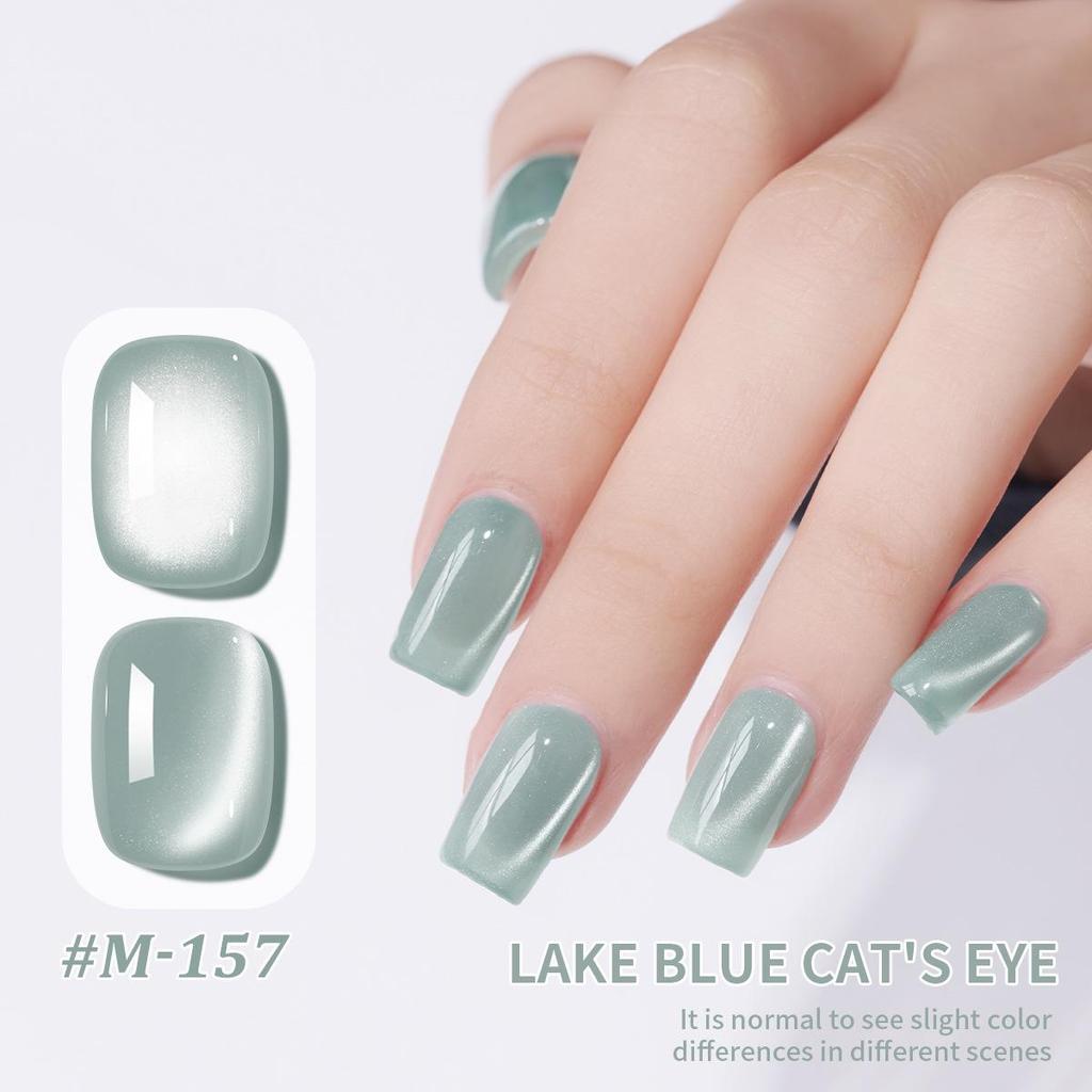 2025 Trendy Mint Mambo Porcelain Glass Bead Cat Eye Gel Polish