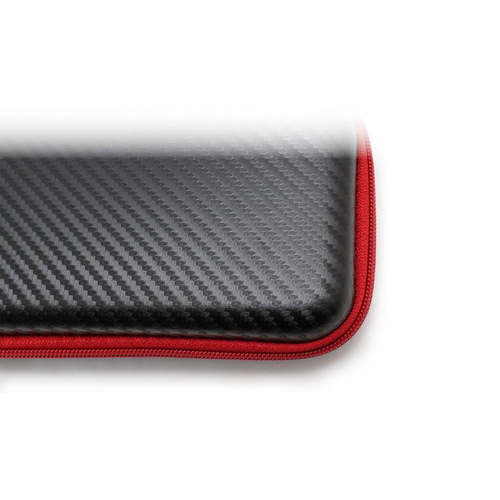 ALLONE EVA Pouch for Nintendo Switch Made in Black x Red Carbon-Look Lite, Shockproof, Scratch-Resistant, Lightweight, Compact, Japan,