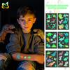 Cross Border New Luminous Dinosaur Children's Cartoon Tattoo Sticker Fun Tyrannosaurus Rex Waterproof Sweat Temporary Green