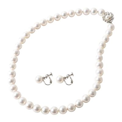 Pearl Necklace In Japan Hanadama Pearl Magnetic Necklace from Pearl Earrings and Earring School Entrance Ceremonies Hanadama 38cm White [Made 8mm]