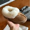 Kids Winter Snow Boots Sheepskin Lined Ankle Warm Slip-On Fur Shoes Girls Boys