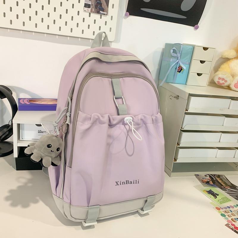 School bag female college student Korean version niche high-value durable backpack women's light and simple large capacity backpack new style