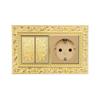 Luxury Vintage Push Button Switch 1/2/3/Gang 2Way,EU France Standard Copper Wall socket,Universal Light Home Switch Power Outlet