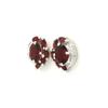 Garnet Oval & Marquise Stud Earrings 925 Sterling Silver Rhodium Plated Floral Gemstone Earrings Gift for Women