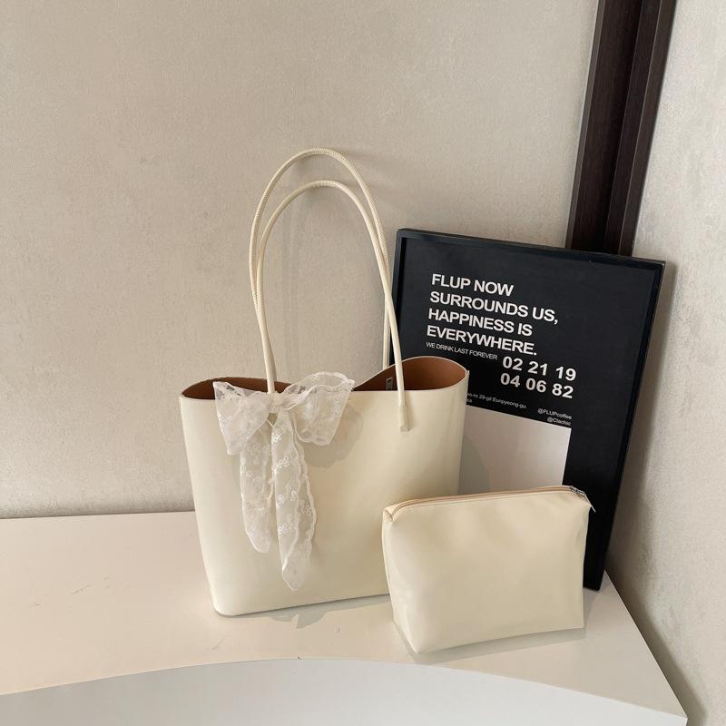 Fashion Large-capacity Tote Bag Women's Shoulder Bag Versatile Solid Color Mother and Child