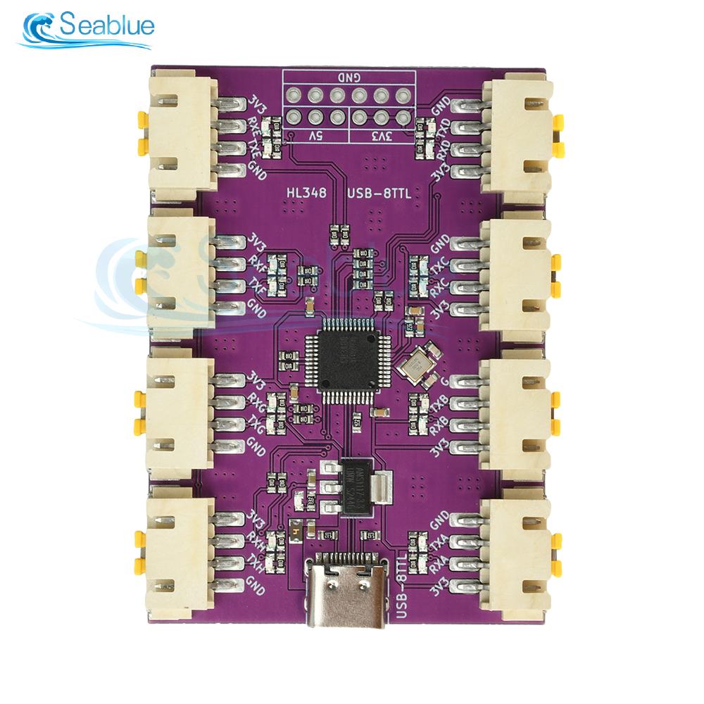 High Speed USB To TTL Serial Converter Module 1/2/4/8 Channel With Type-C Interface Support 3Mbps 6Mbps For Windows Linux macOS