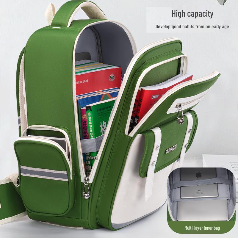 Capybara Oxford Spine-Support Backpack for Grades 1-6: Boys & Girls School Bag