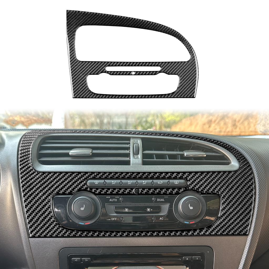 Real Soft Carbon Fiber Car Instrument AC Panel Sticker For Seat Leon León Mk2 1P 2005 2006 2007 2008 2009 2010 2011 2012 LHD RHD