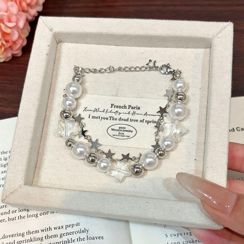 Double-layer Star Bracelet, Women's High-end Sense, Sweet Temperament, Multi-layer Stacked Beaded Jewelry, Niche Design, Versatile Accessories