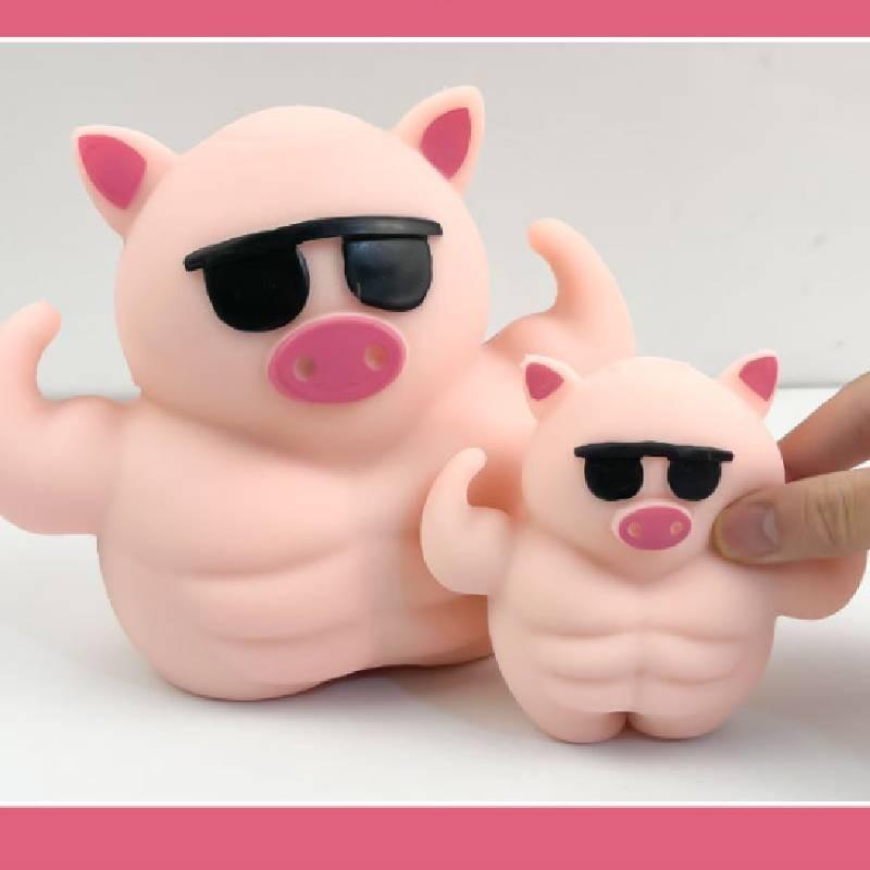 Realistic Muscle Pig Stress Relief Toy Tpr Material Durable Animal Figurine