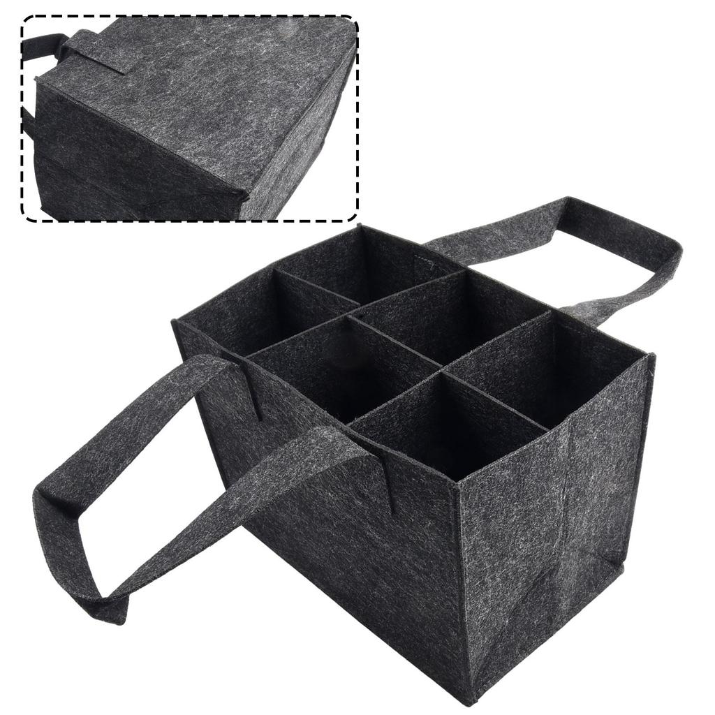 Borsa portaoggetti pieghevole in feltro Portatile 6 scomparti Scatola organizer Porta bottiglie di vino