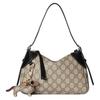 GUCCI GG Emblem Monogram Coated Fabric Handbag, Shoulder Bag Small Women's Beige & Dark Brown 815218-FAEAA-9765