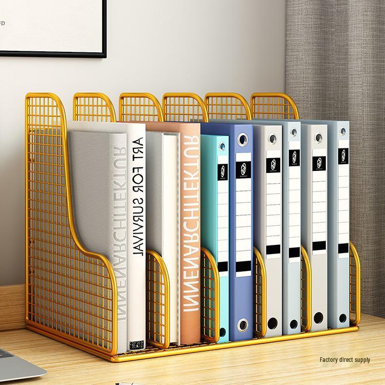 Four-Tier A4 Metal File Organizer and Bookcase