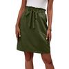 Women's High Waist Paperbag Skirt with Adjustable Tie Belt and Front Pockets Casual A Line Knee Length Skirt