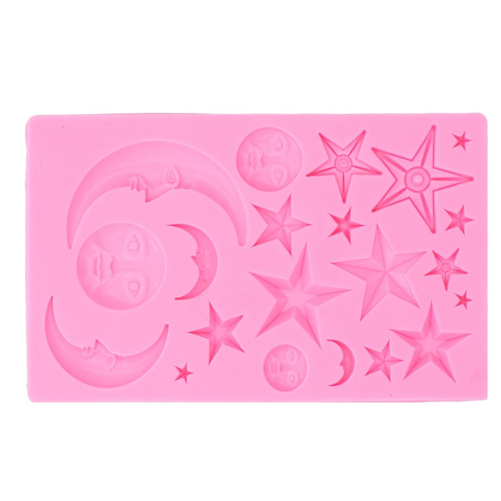 Sun Moon Star Cake Fondant Molds Silicone Cupcake Decoration Molds for Pudding Ice Cream