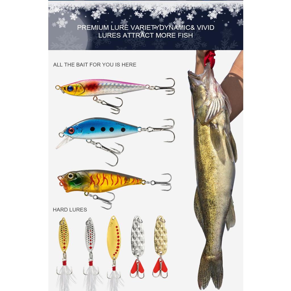 God Jul Adventskalender Fiske Julnedräkning, Fiskeutrustning Adventskalender För Fisk Vuxna Män Tonårspojkar 24-Dagars Nedräkning 24st