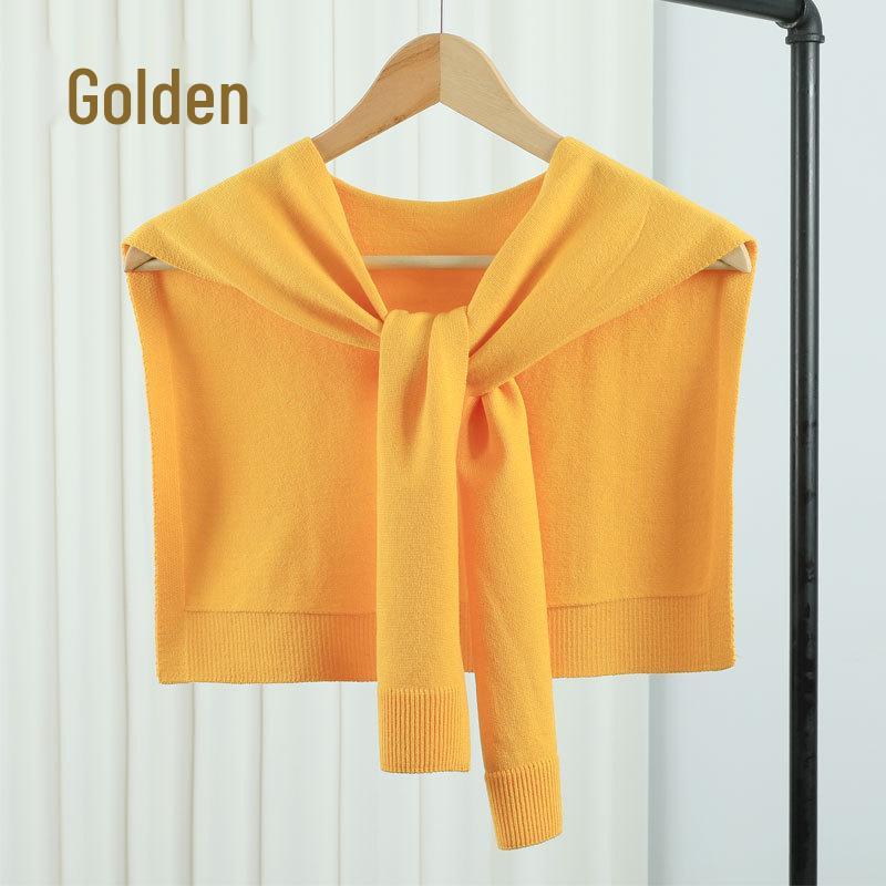 Two-Way Knitted Shawlette: Stylish Women's Spring/Autumn Wrap & Neck Protection Scarf