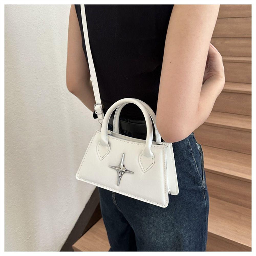 Quadrangular Star Design Shoulder Bag Pu Leather Crossbody Bag Compact Sling Bag Women Girls Fashion Handbags Messenger Bag