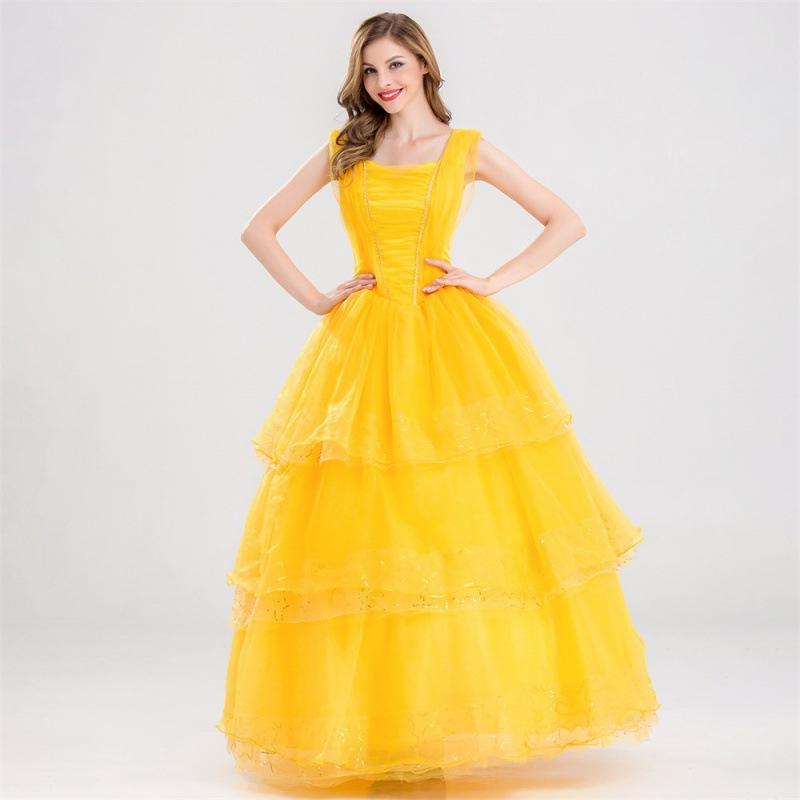 Charming Cosplay Belle Dress For Halloween Featuring Elegant Design And Comfortable Fit For Women