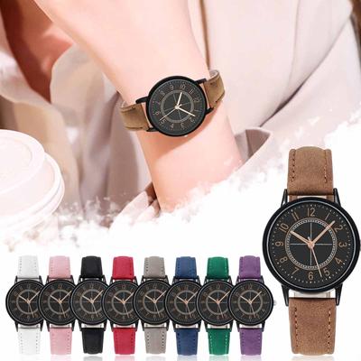 Γυναικείο ρολόι Quartz Dial Digital Ρολόι Γυναικείο και Κοριτσίστικο ρολόι από παγωμένο δέρμα με λουράκι