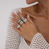 Creative Open Ring Set for Women Wedding Jewelry Trendy Elegant Gold Color Punk Vintage Geometric Adjustable Finger Rings