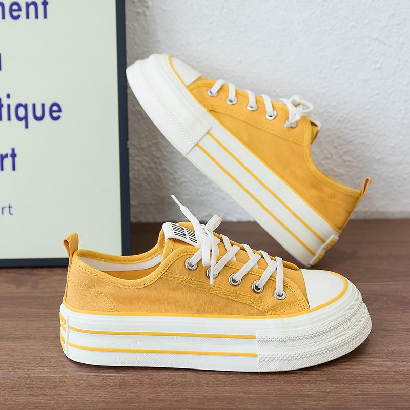 Summer versatile canvas shoes 2025 new summer platform white shoes breathable niche casual board shoes women's shoes