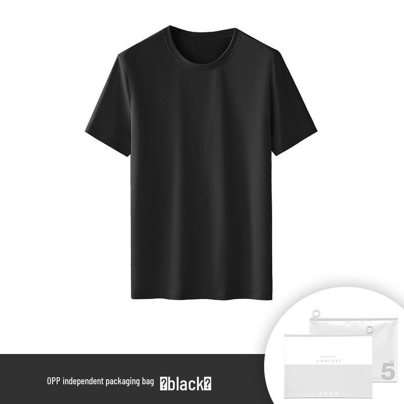 Ice-Feeling Men's White Antibacterial Short-Sleeve Round Neck T-Shirt